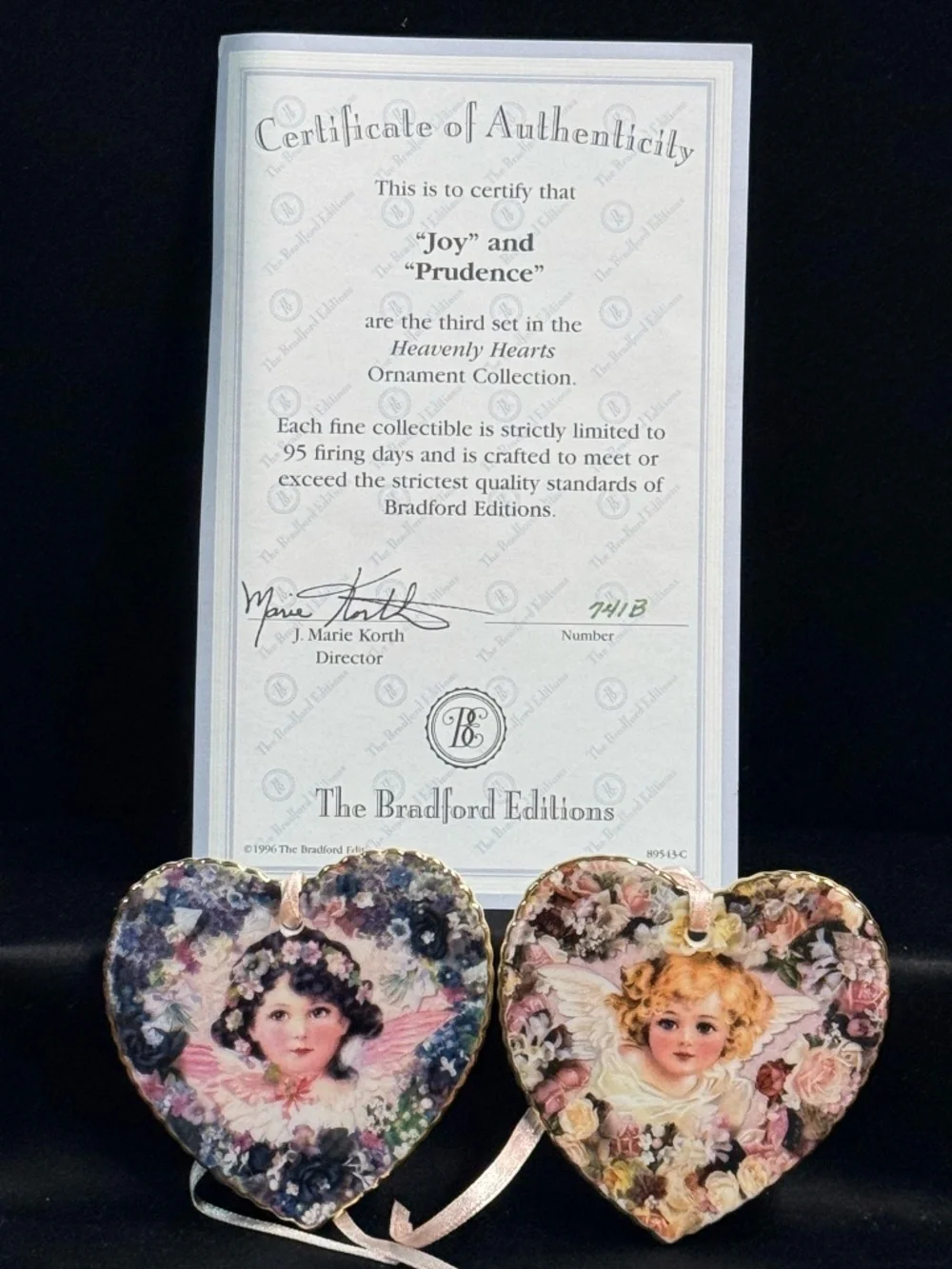 1996 THE BRADFORD EDITIONS “Joy” and “Prudence” Ornaments
